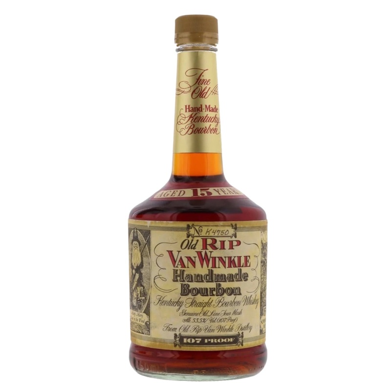 Old Rip Van Winkle 15 Year Old Bourbon Lawrenceburg Pappy Squat Bottle 1990s