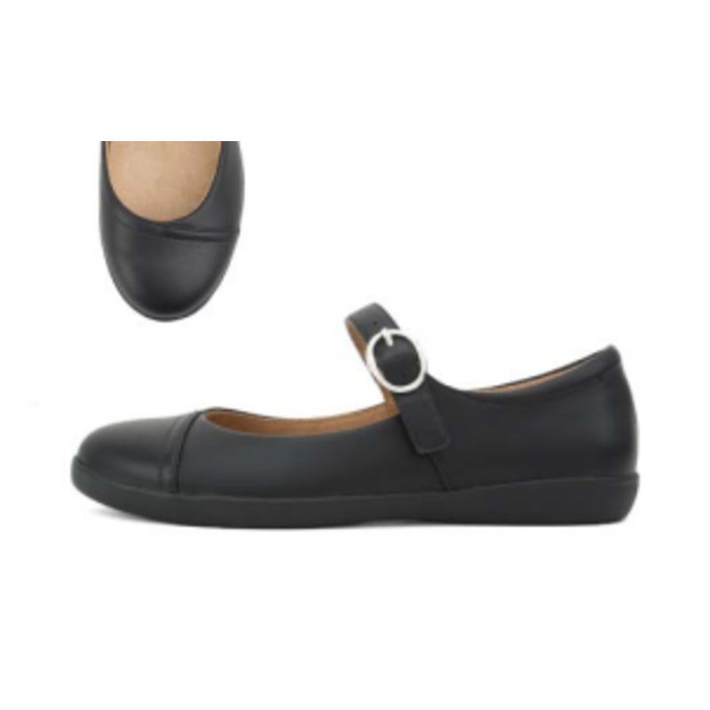 City Classified Halona Black PU Casual Comfort 5.5
