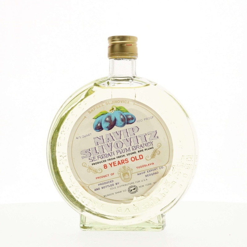 Navip Slivovitz Serbian Plum Brandy 8 year old 1980s 4/5 Quart