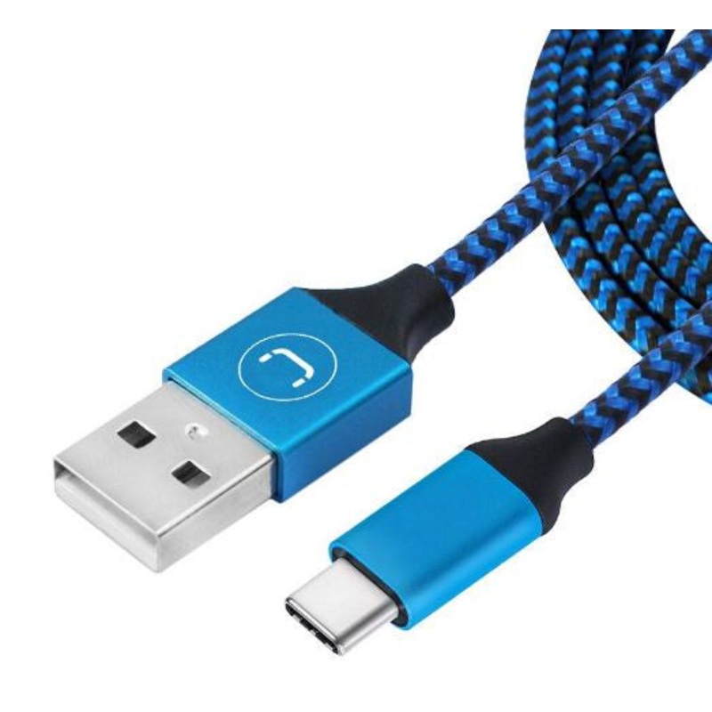 Unno Tekno Cable Type C Braided 5ft/1.5m Blue (CB4061BL)