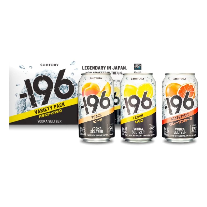 (24pk cans) Suntory -196 Vodka Seltzer Variety, Japan (12oz)