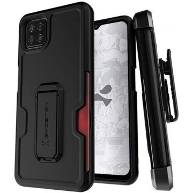 Ghostek Iron Armor3 Black Rugged Case + Holster With kickstand for Galaxy A12