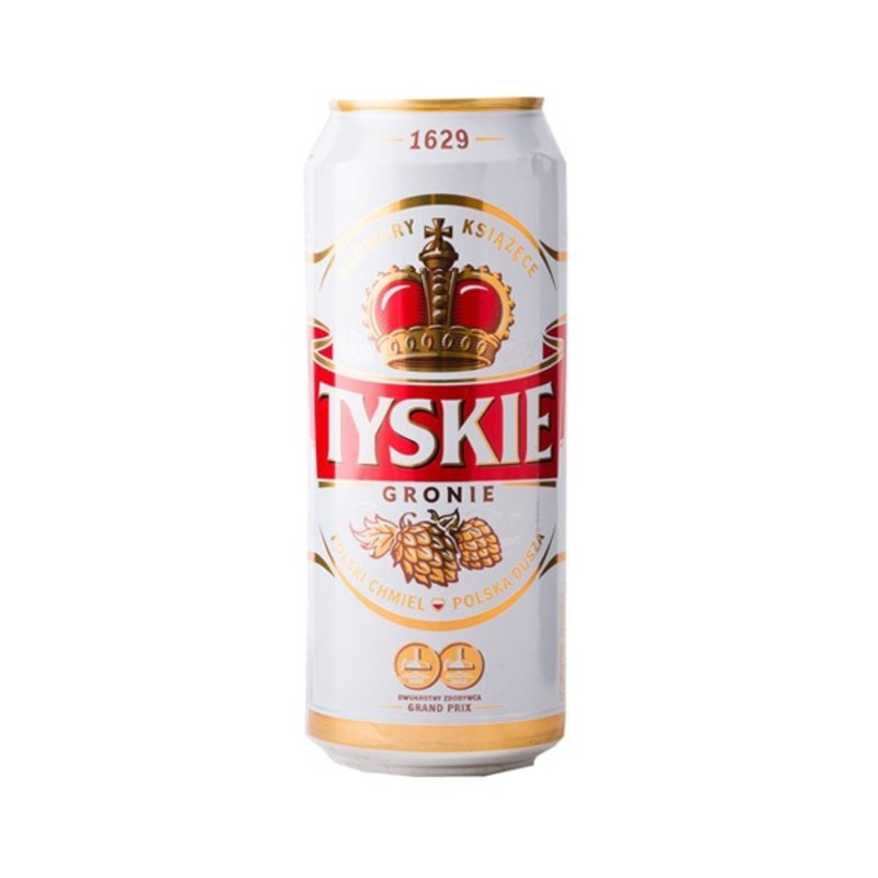 (24pk cans)-Tyskie Gronie Pale Lager Beer, Poland (500ml)