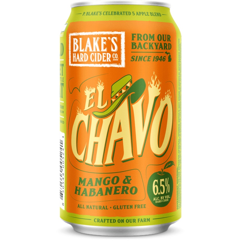 (24pk cans)-Blake’s “El Chavo” Mango & Habanero Hard Cider, Michigan, USA (12oz)